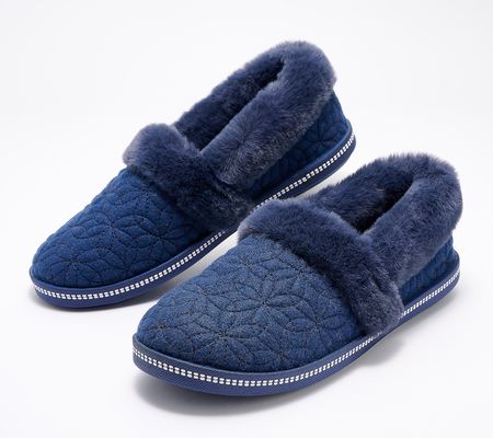 As Is Skechers Cozy Campfire Floral Quilted Slipper- Bright