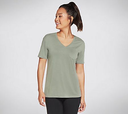 As Is Skechers Tranquil V-Neck Pocket Tee