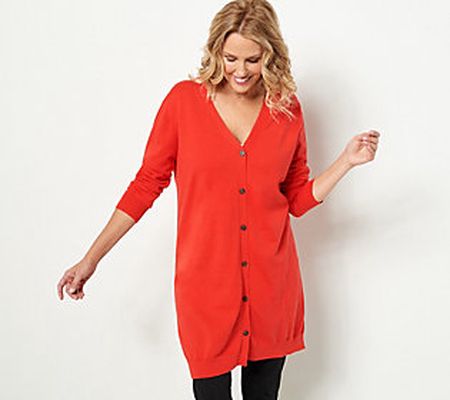 As Is Soft by NAADAM Cotton Cashmere Button Duster Cardigan