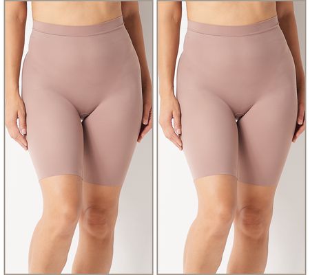As Is Spanx Smooth It Extended Lgth Mid-ThighShort Set of 2