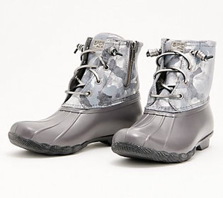 As Is Sperry Metallic Camo Saltwater Duck Boots