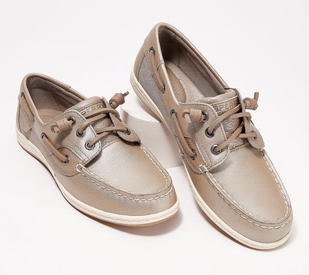 As Is Sperry Pearlized Leather Boat Shoes- Songfish