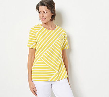 As Is Sport Savvy Criss Cross Jersey Round Neck Top