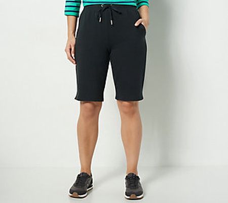 As Is Sport Savvy Petite French Terry Pull-On Bermuda Shorts