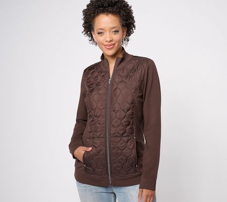 As Is Sport Savvy Petite French Terry Zip-Up Jacket