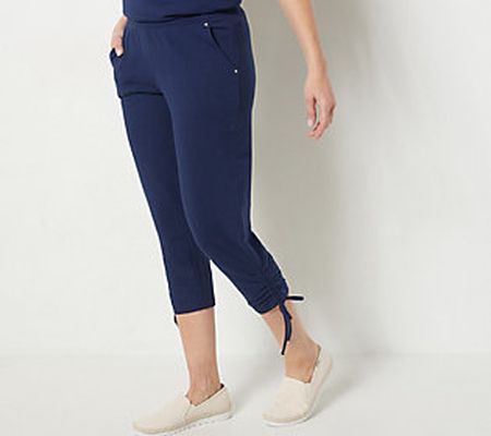 As Is Sport Savvy Petite French TerryStraight Crop Pant