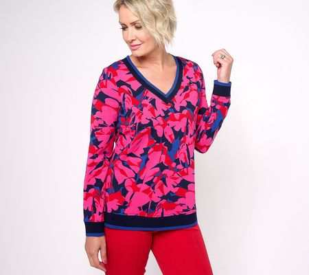 As Is Sport Savvy Printed French Terry Long Sleeve Pullover