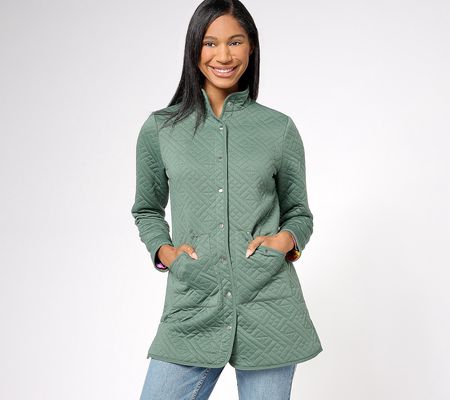 As Is Sport Savvy Regular Quilted Knit Jacket w/PrintedLining