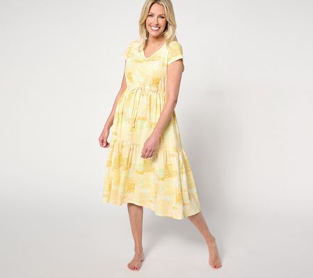 As Is Stan Herman 100% Cotton Tiered Midi Dress