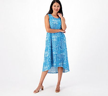 As Is Stan Herman Petite 100% Cotton Tiered Maxi Dress