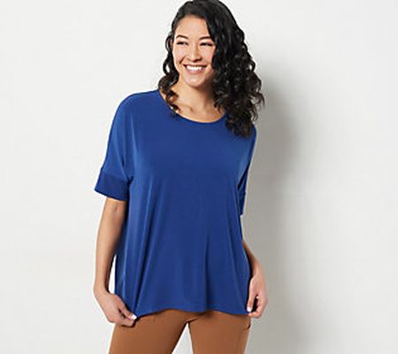 As Is Susan Graver Every Day Liquid Knit Dolman Slv. Top
