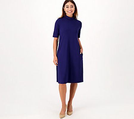As Is Susan Graver Every Day Reg Supreme Knit ElbowSlveDress