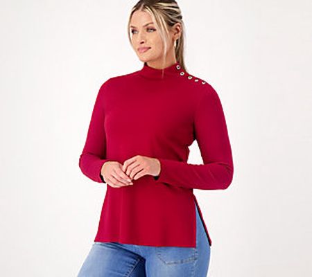 As Is Susan Graver Every Day Reg Supreme Knit Mock Neck Tunic
