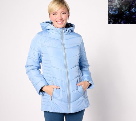 As Is Susan Graver Lightweight Puffer Coatwith Lining