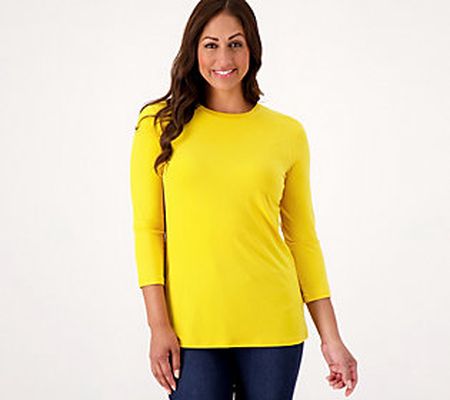 As Is Susan Graver Modern Essentials Petite Crew Neck Tunic