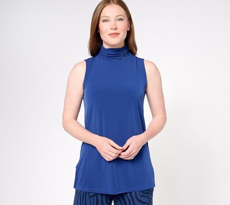 As Is Susan Graver ModernEssentials RegLiquidKnitMockNkTunic