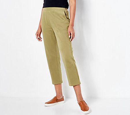 As Is Susan Graver Multiples Petite French Terry Crop Pant