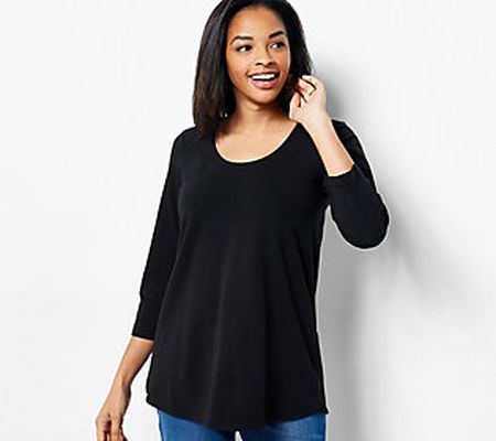As Is Susan Graver Petite Weekend Essentials Cotton Tunic