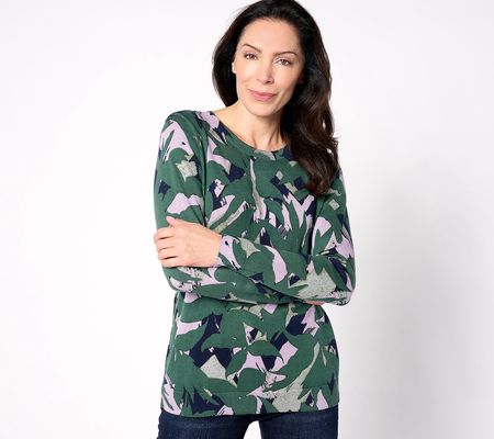 As Is Susan Graver Printed Crewneck Sweater