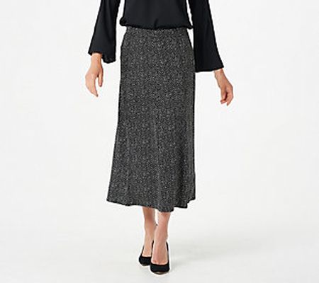 As Is Susan Graver Regular Printed LiquidKnit Midi Skirt