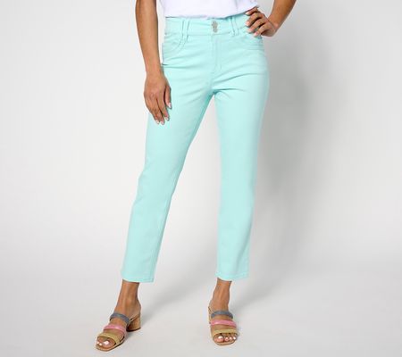 As Is Susan Graver Regular Spring Straight Leg Crop Jean