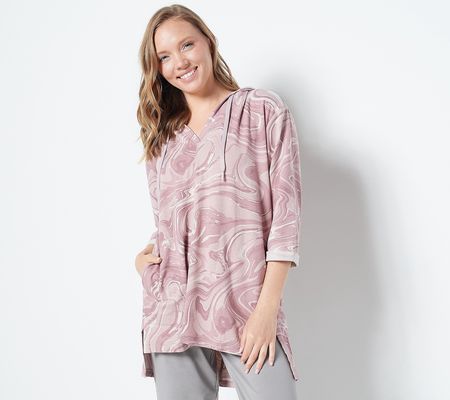 As Is Susan Graver SG SportPetiteDropShoulderHooded Tunic