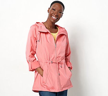 As Is Susan Graver Water Resistant Parka with Hood