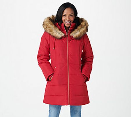 As Is Susan Graver Water Resistant Quilted Puffer Jacket