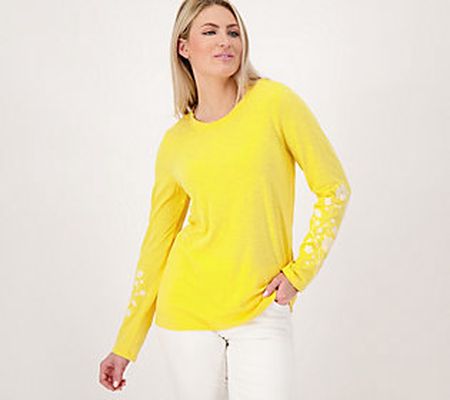 As Is Susan Graver Weekend Petite Textured Cotton Tunic