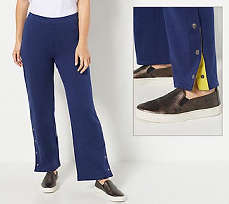 As Is Susan Graver Weekend PetiteWashedFrench TerryTrack Pant