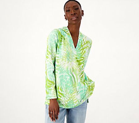 As Is Susan Graver Weekend Printed Pet FrenchTerry Tunic
