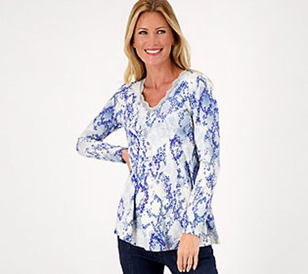 As Is Susan Graver Weekend Reg Printed Cool Touch Tunic