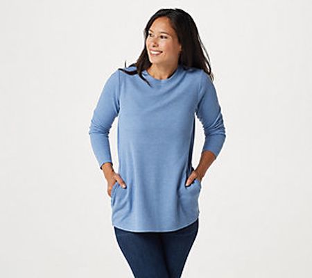 As Is Susan Graver Weekend Waffle Knit Tunic with Pockets
