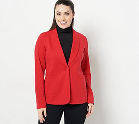 As Is Susan Graver Weekend Washed FrenchTerry Blazer