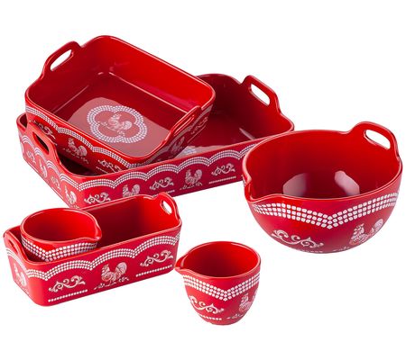 As Is Temp-tations Doodle Doo 6-Piece Bakeware Set