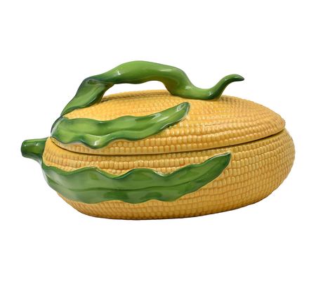 As Is Temp-tations Nostalgic Corn Cob 2-qt Covered Bowl