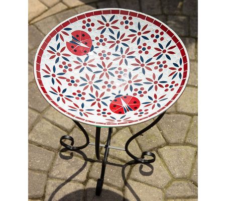 As Is Temp-tations Outdoor Centertaining Mosaic Birdbath