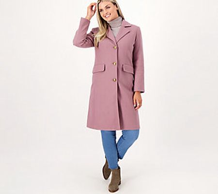 As Is Thread Collective Faux Wool NotchCollar Long Coat