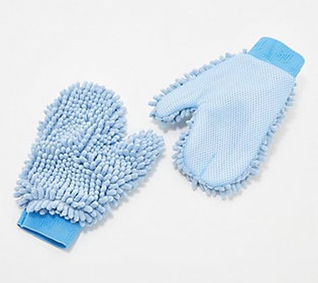 As Is TidyUps Indoor/Outdoor 2Pc Microfiber Cleaning Mitts