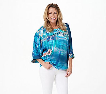 As Is Tolani Collection Medallion Fashion Sleeve Top