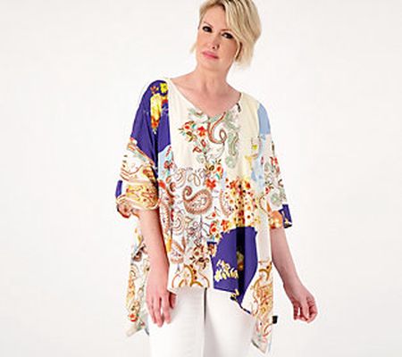 As Is Tolani Collection Printed Woven Kaftan Blouse