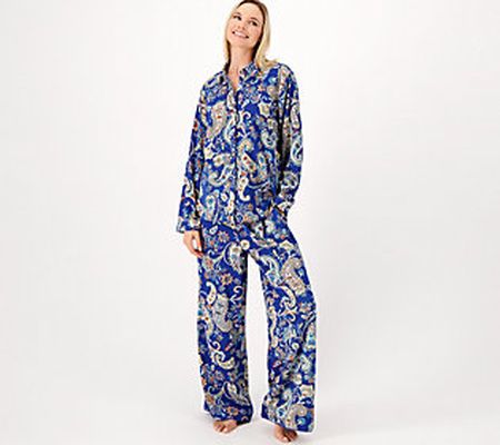 As Is Tolani Zadie Notched Collar Top & Relax Fit Pant PJ Set