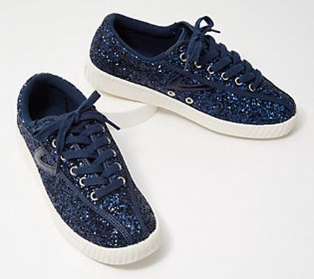 As Is Tretorn Lace-Up Sneakers - Nylite Plus Glitter