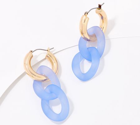As Is True Lovelies Double Resin Link Hoop Earrings