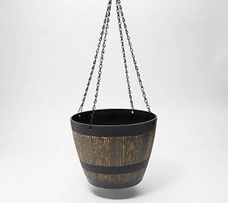 As Is Ultimate Innovations Hanging Whiskey Barrel Planter