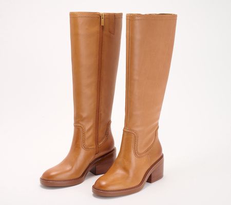 As Is Vince Camuto Leather Heeled Tall Shaft Boots- Vuliann