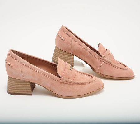As Is Vince Camuto Leather or Suede Heeled Loafers