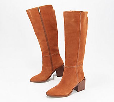 As Is Vince Camuto Suede Wide Calf Tall Shaft Boots- Kaleeca