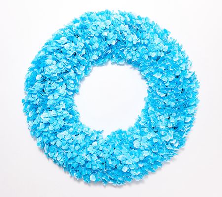 As Is Wicker Park 23" Faux Hydrangea Indoor/ Outdoor Wreath