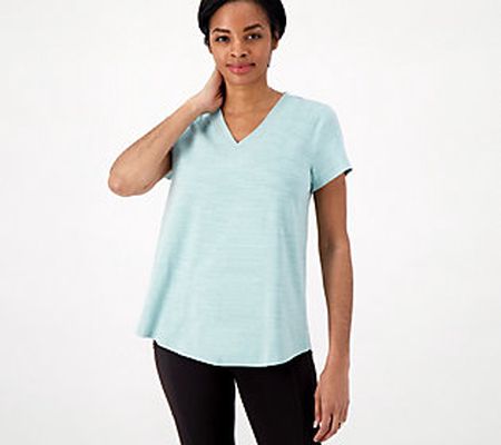 As Is zuda Z-Air Textured Slub Jersey Relaxed V Neck Tee